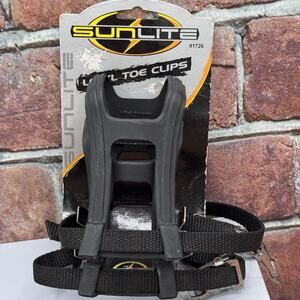 Toe Clips Sunlite‎ W/Straps Large/ XLarge NIB New Bike Bicycle L/XL 91726 ATB